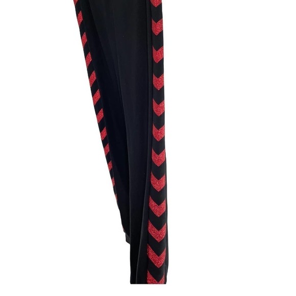 GIRLS BLACK SWEATSUIT,  RED GLITTER EMBELLISHMENT - Picture 3 of 8